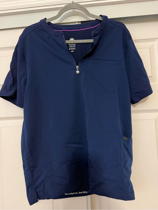 healing hands Tops - Healing Hands Navy Scrub Top - Short Sleeve